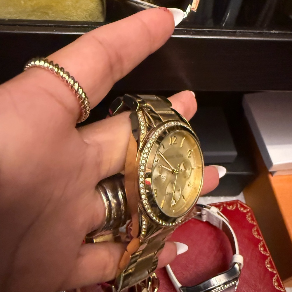 Michael Kors Gold Watch with Crystal Accents - Picture 2 of 4